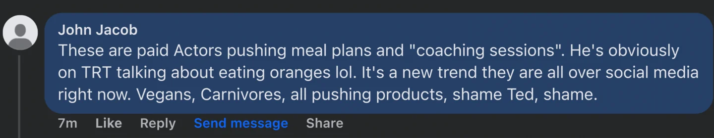 Another social media reaction to Ted’s training progress 1
